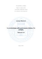 prikaz prve stranice dokumenta La terminologia nella gastronomia italiana. Un esempio