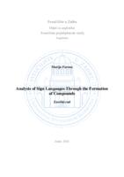 prikaz prve stranice dokumenta Analysis of Sign Languages Through the Formation of Compounds