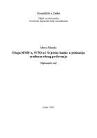 prikaz prve stranice dokumenta Uloga MMF-a, WTO-a i Svjetske banke u poticanju međunarodnog poslovanja