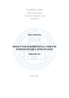 prikaz prve stranice dokumenta Mogućnost korištenja umjetne inteligencije u poslovanju