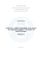 prikaz prve stranice dokumenta Traducción y análisis traductológico de los cuentos “La Virgen de la tosquera” y “El carrito” de Mariana Enríquez