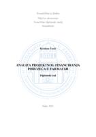 prikaz prve stranice dokumenta Analiza projektnog financiranja poduzeća u farmaciji